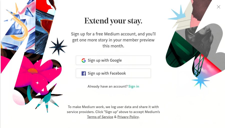 medium home page